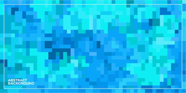 Blue abstract geometric pixel square tiled mosaic background