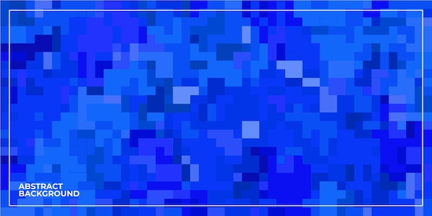 Blue abstract geometric pixel square tiled mosaic background