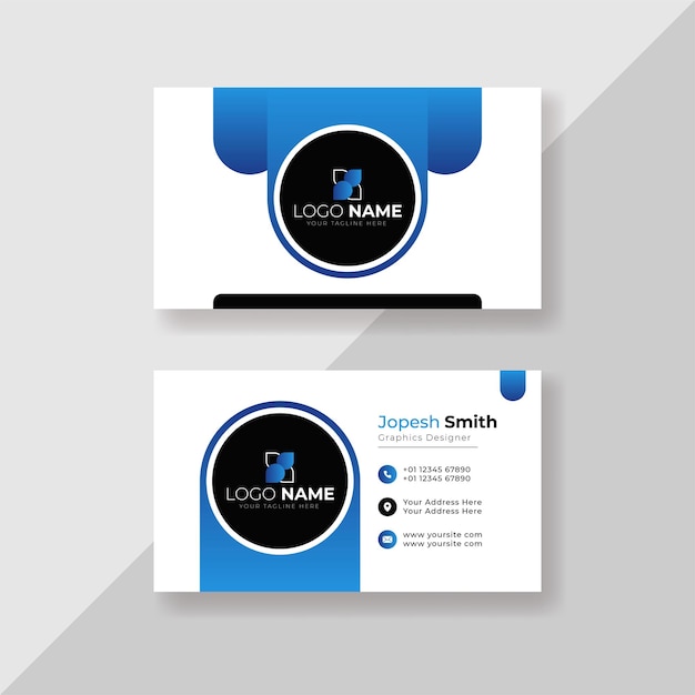 Blue abstract and modern business card