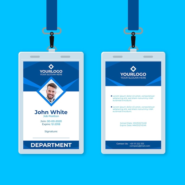 Blue abstract vertical id card