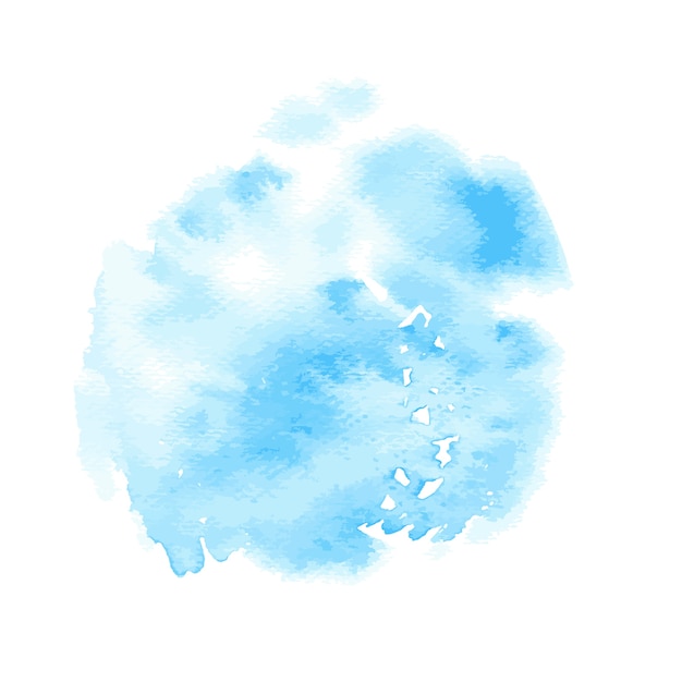 Blue abstract watercolor painting on white background