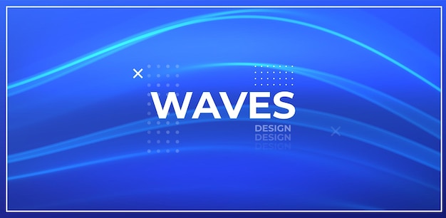 Blue abstract wave Magic line design Flow curve motion element Neon gradient wavy illiustration