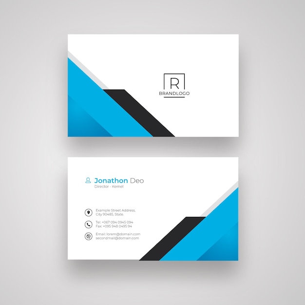 Blue Accent Simple Business Card