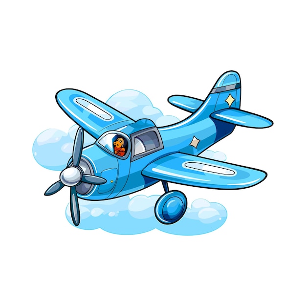 Vector a blue airplane with a star on the tail and the words quot fly quot on the bottom