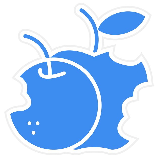 Vector a blue apple with a blue apple on it