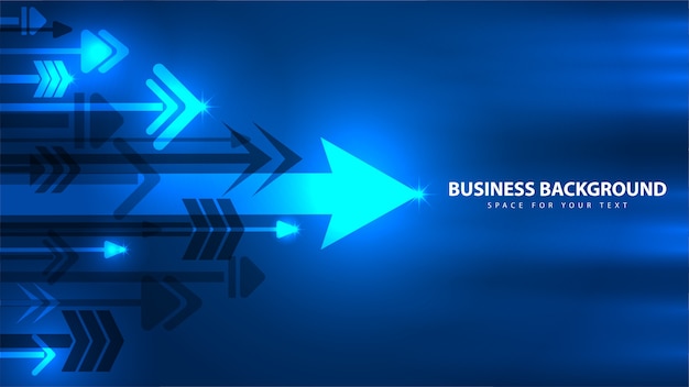 Blue Arrow and Business Technology Abstract background 