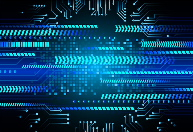 Blue arrow cyber circuit future technology concept background