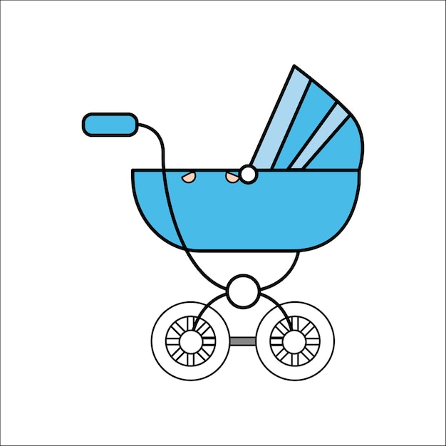 blue baby carriage icon