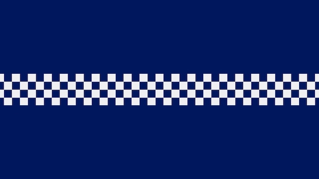 Blue background checkered pattern isolated on blue background Police line frame