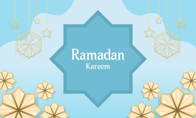 A blue background with a blue background with a blue background and the words ramadan