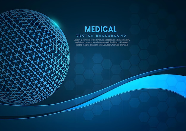 Vector a blue background with a globe with a blue background with a blue background with a blue circle with the words medical health