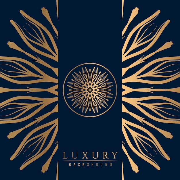 Vector a blue background with gold and white design and the word luxury.