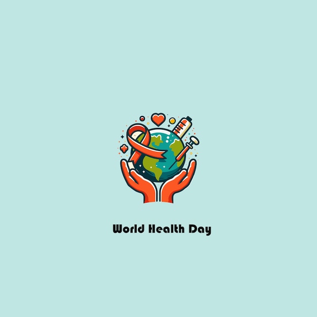 a blue background with a logo for world health day