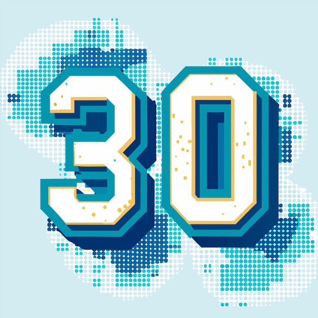 Vector a blue background with a number 30 and a blue background