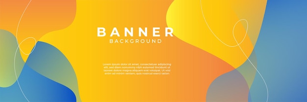 Blue background with orange and yellow color composition in abstract. Abstract backgrounds with a combination of lines and circle dots can be used for your ad banners, Sale banner template, and More.