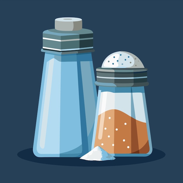 Vector a blue background with a picture of a salt shaker and a blue background