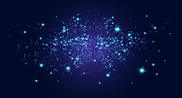 blue background with stars and sparkles