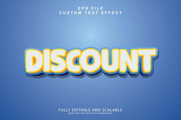 Blue background with the text discount in white letters.