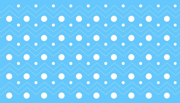 A blue background with white circles and a zigzag pattern.