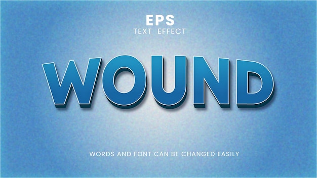 A blue background with the words wound effect on it