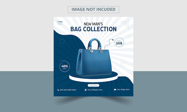 Vector a blue bag for a bag collection social media post square banner and instagram post banner