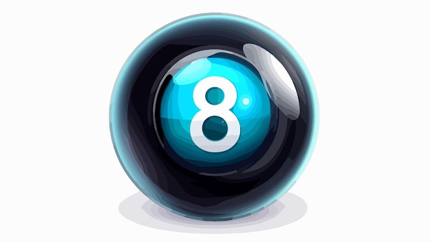 Vector a blue ball with the number 8 on it