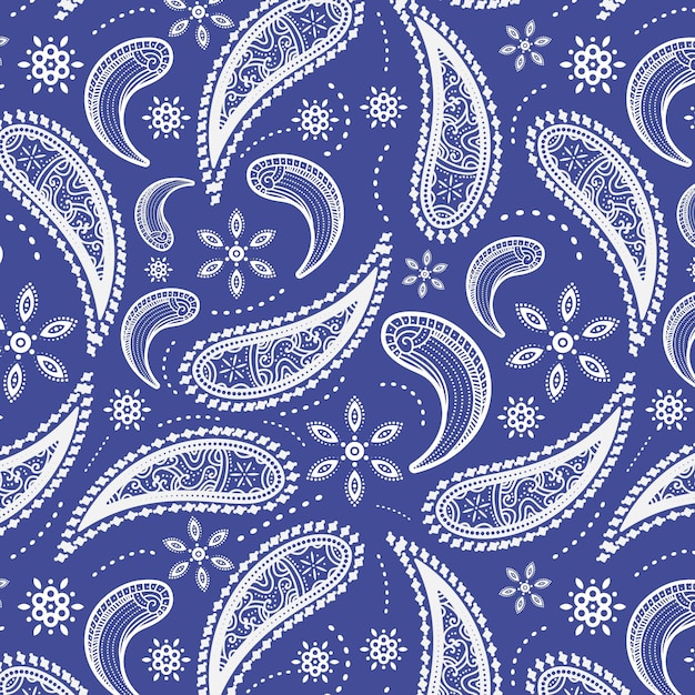 Blue bandana paisley pattern