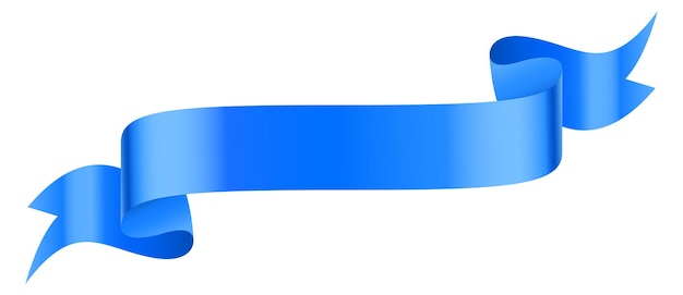 Blue banner scroll mockup Realistic silk flag