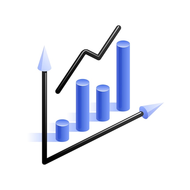 Blue bar graph and line chart with two axes