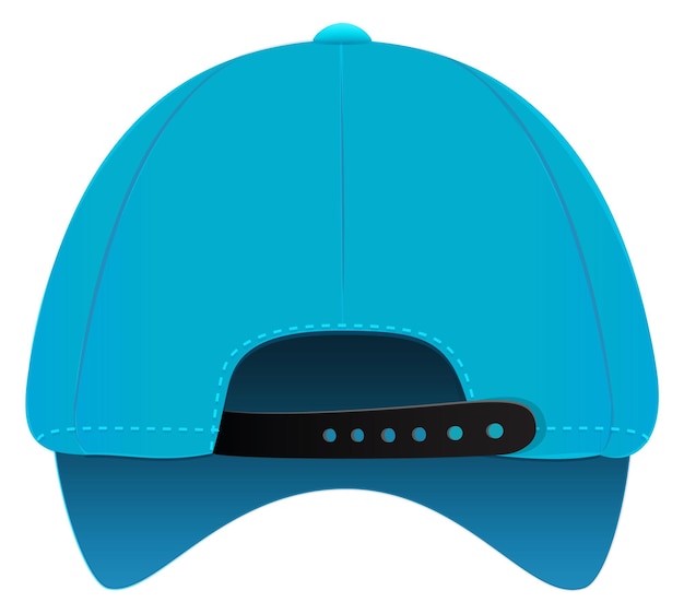 Vector blue baseball cap back view sport hat