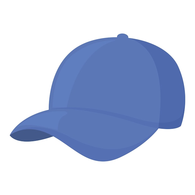 Vector blue baseball hat icon cartoon vector cap template front uniform