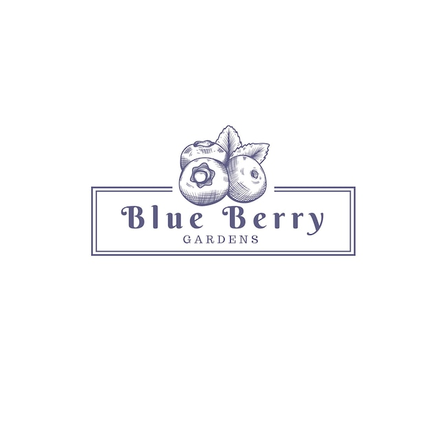 blue berry fruit farm store logo