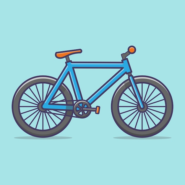 Blue bicycle cartoon vector illustration