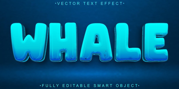 Blue Big Whale Vector Fully Editable Smart Object Text Effect