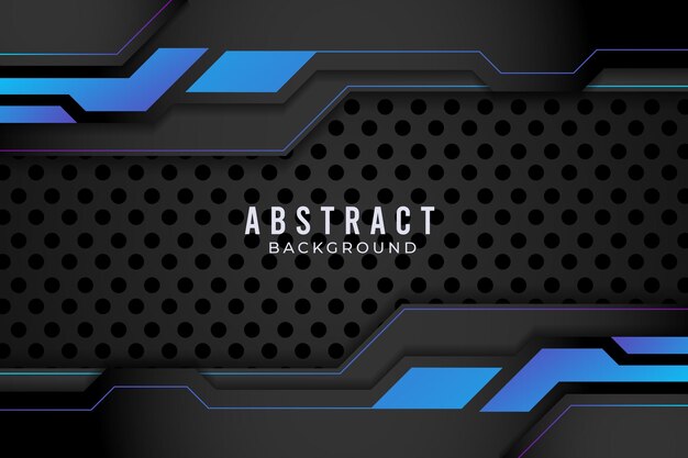 Blue And Black Abstract Metallic Design Tech Innovation Concept. Premium Vector