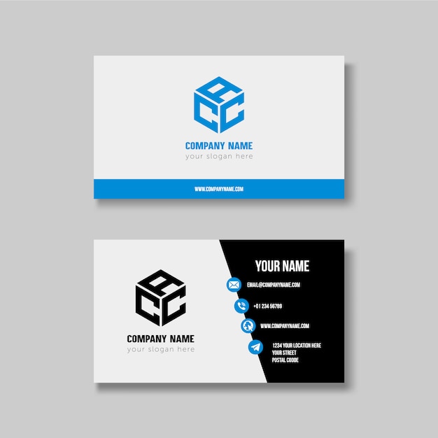 blue and black business card template