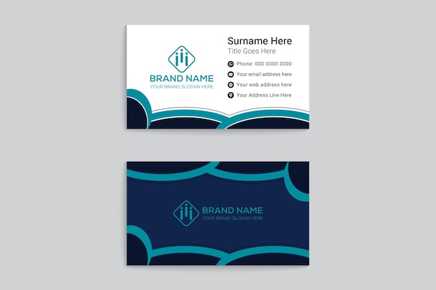 Blue and black business card