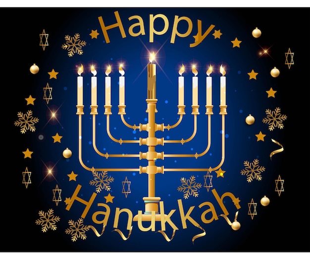 Vector blue and black hanukkah background