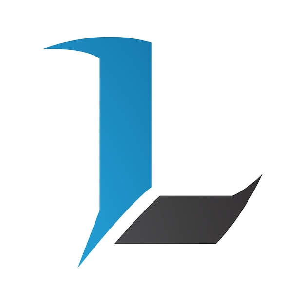 Vector blue and black letter l icon with sharp spikes