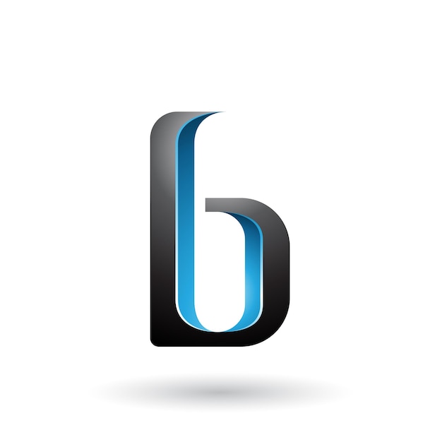 Blue and Black Shaded Letter B Vector Illustration