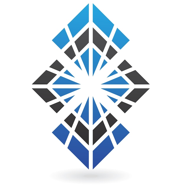 Blue and Black Square Abstract Spider Web Logo Icon