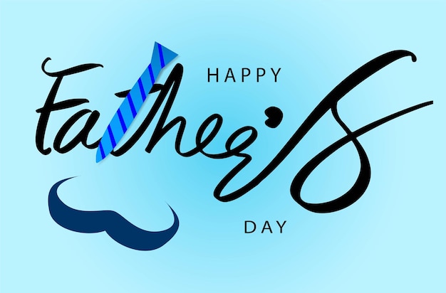 Blue blackground wallpaper postcard decoration ornament trendy love happy father male man daddy gentlemen daughter family kid parent holiday font tie mustache gift event party congratulation