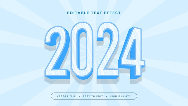 Blue and blue 2024 3d editable text effect font style