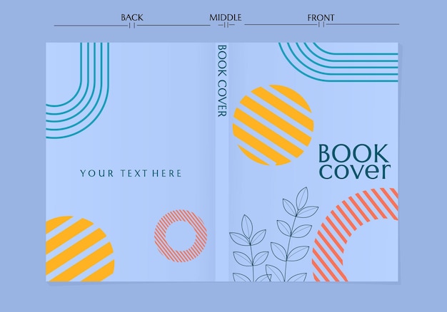 blue book Covers with minimal design. Memphis style cool geometric background. for annual report