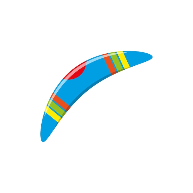 blue boomerang with colorful decoration