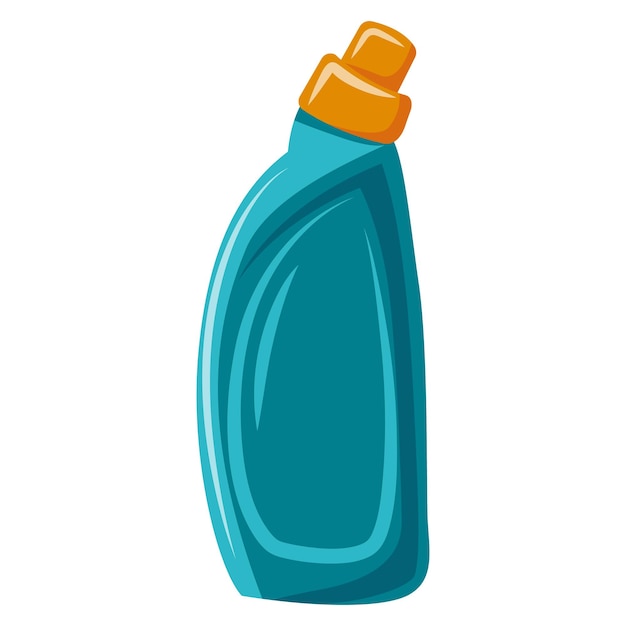 Vector a blue bottle of detergent is sitting on a white background