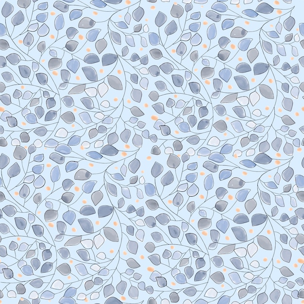 Blue branch seamless pattern