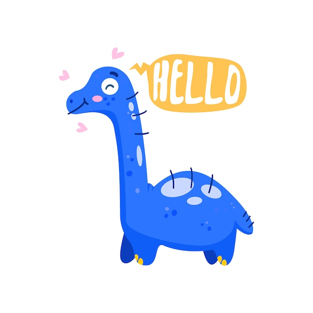 blue brontosaurus says hello