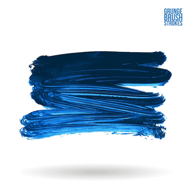 Blue brush stroke and texture Grunge vector abstract hand painted element