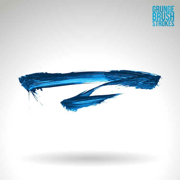 Blue brush stroke and texture. Grunge vector abstract hand - painted element.